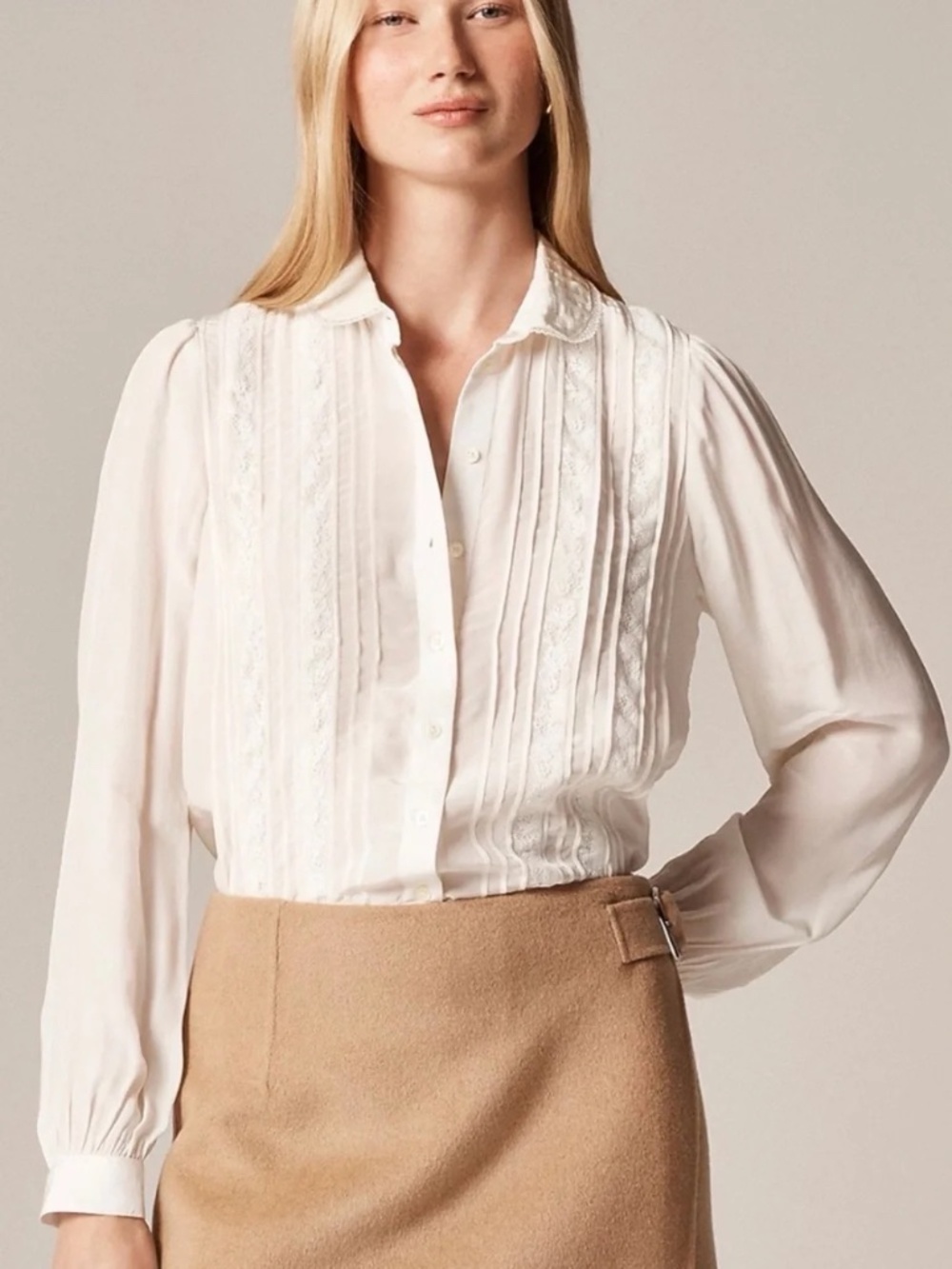 JCREW Silk Blouse with Lace